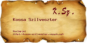 Kossa Szilveszter névjegykártya