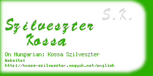 szilveszter kossa business card